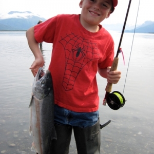 KIDS AND SILVER Salmon fishing